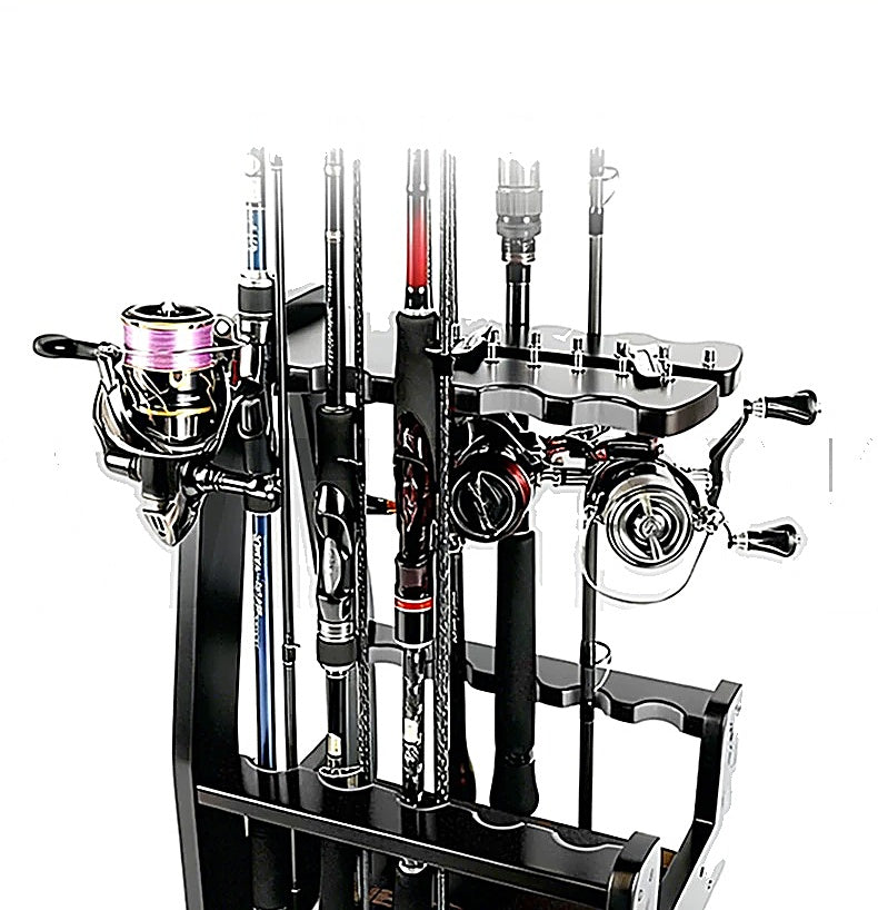 Wefox WDX-1203 Wooden 2-in-1 Rod & Reel Rack 29x40x25cm
