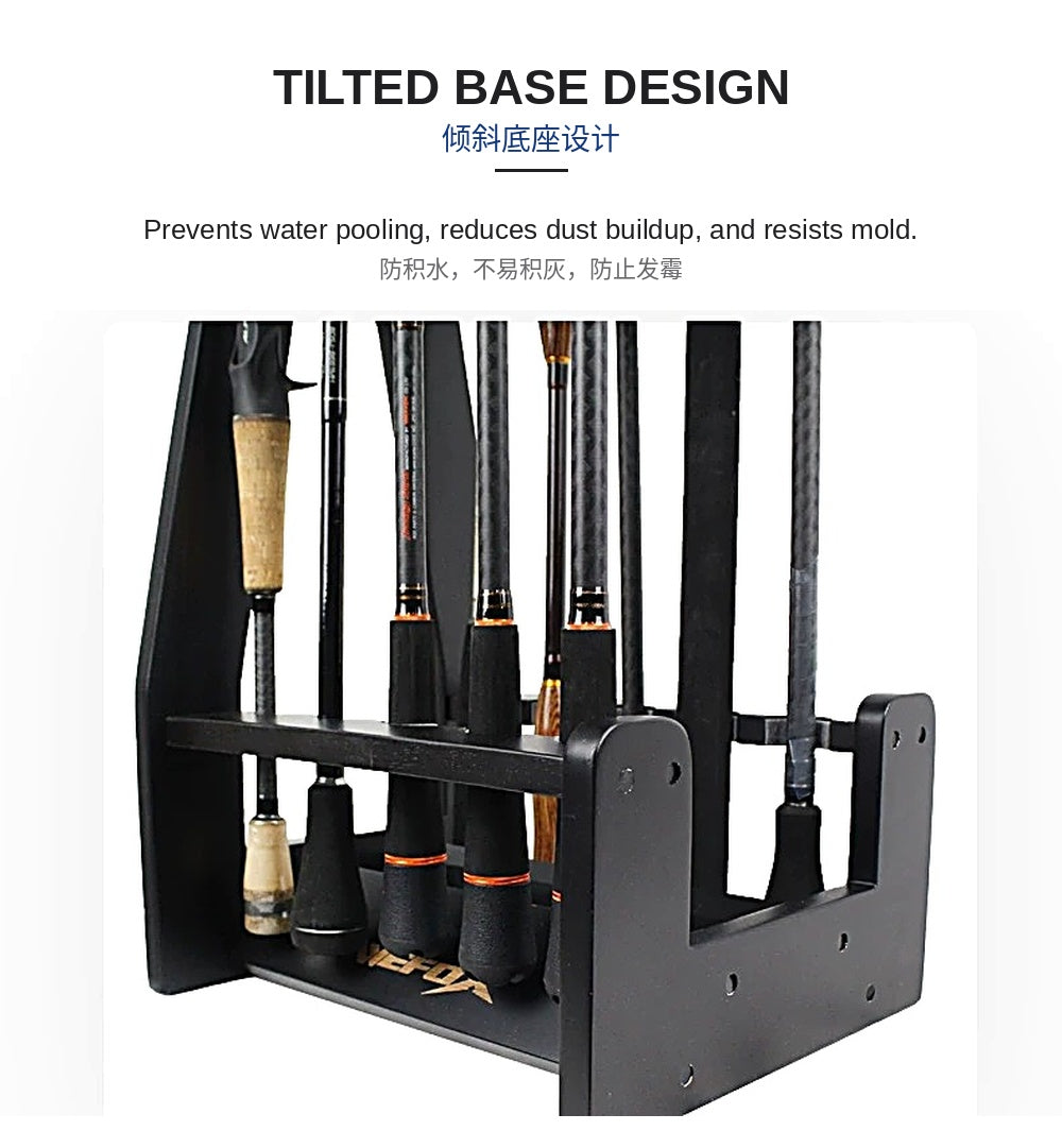 Wefox WDX-1203 Wooden 2-in-1 Rod & Reel Rack 29x40x25cm