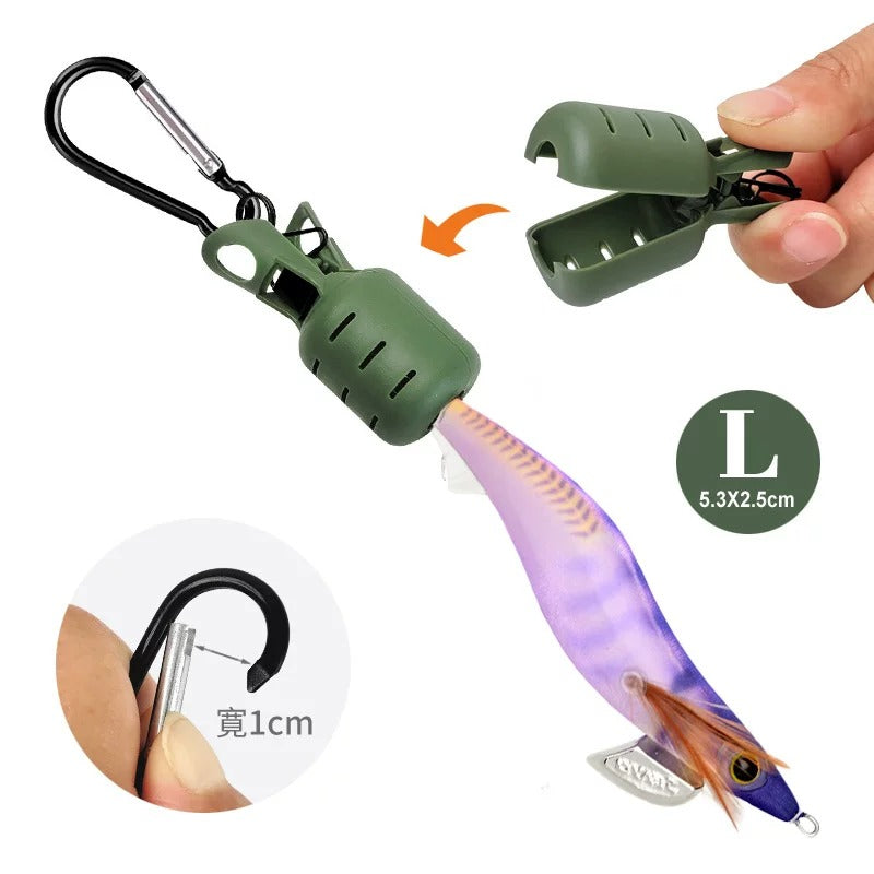 SEAYO Silicone Squid Jig Hook Cover Caps with Carabiner Clip