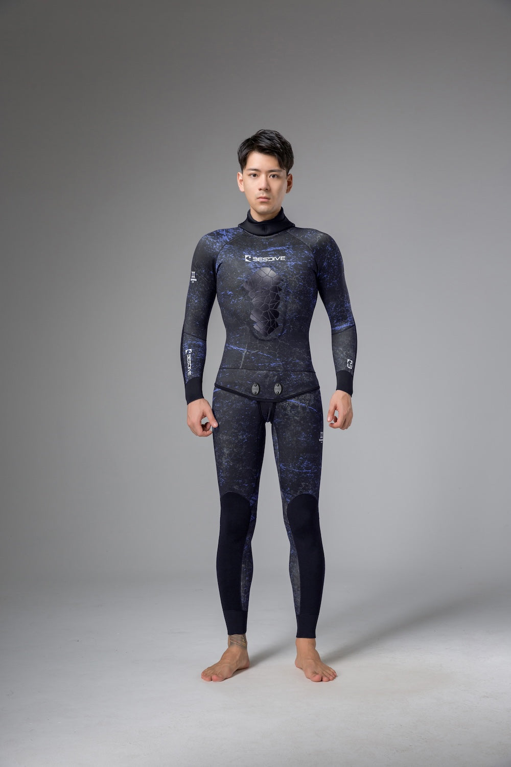 Men's 5mm Camo spearfishing Two-Piece Wetsuit
