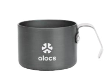 Alocs JoySip Cup 160ml TW-426, dark camp mug with folding wire handle