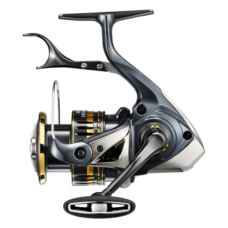 Shimano 23 BB-X Despina lever drag spinning reel – angled product view