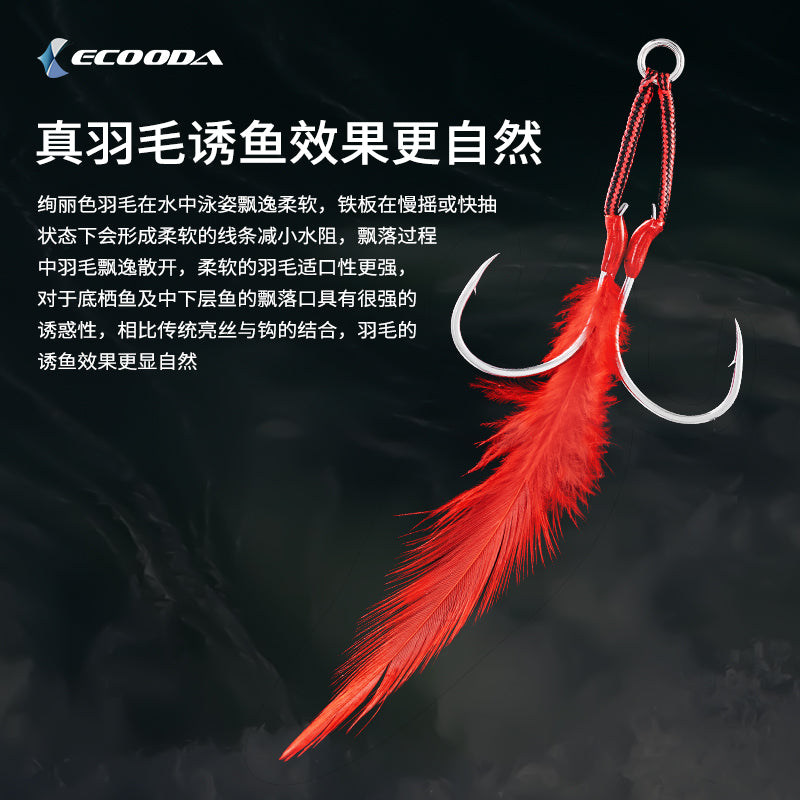 Ecooda Highyep Feathered Jigging Hook