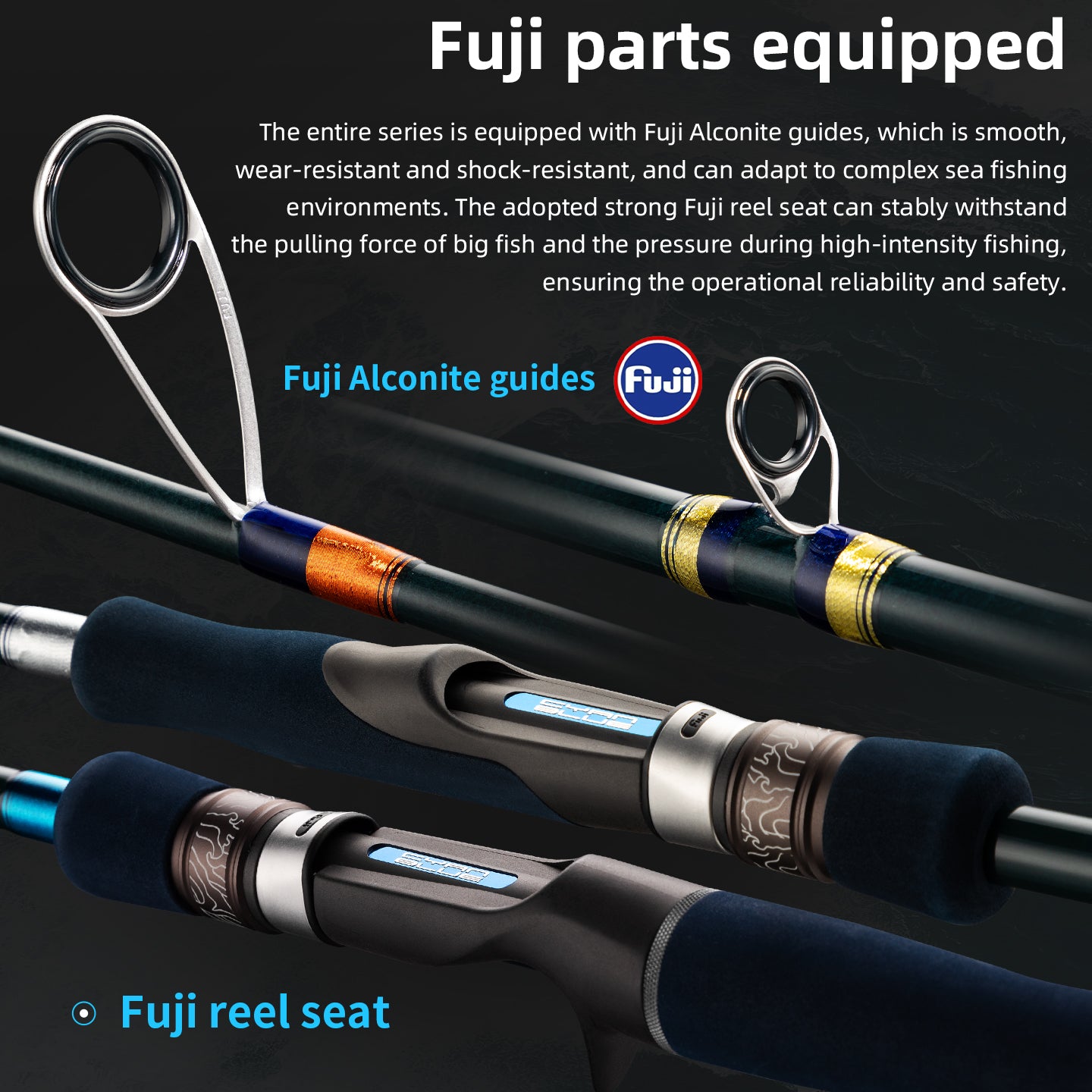 Ecooda Cyan Blue Shore Casting Lure Rod ECBNB