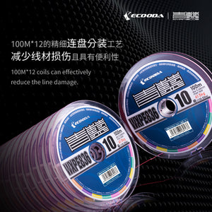 Ecooda Cyan Blue PE Braided Fishing Line 100m