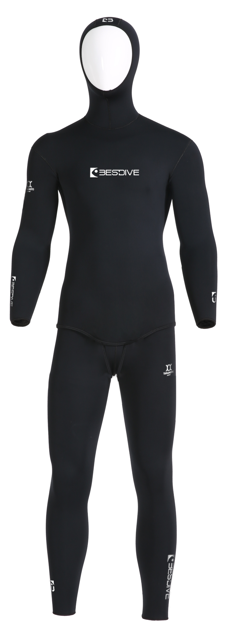 Men's 5mm Blue Hole Nylon Ttwo-Piece Freediving Wetsuit