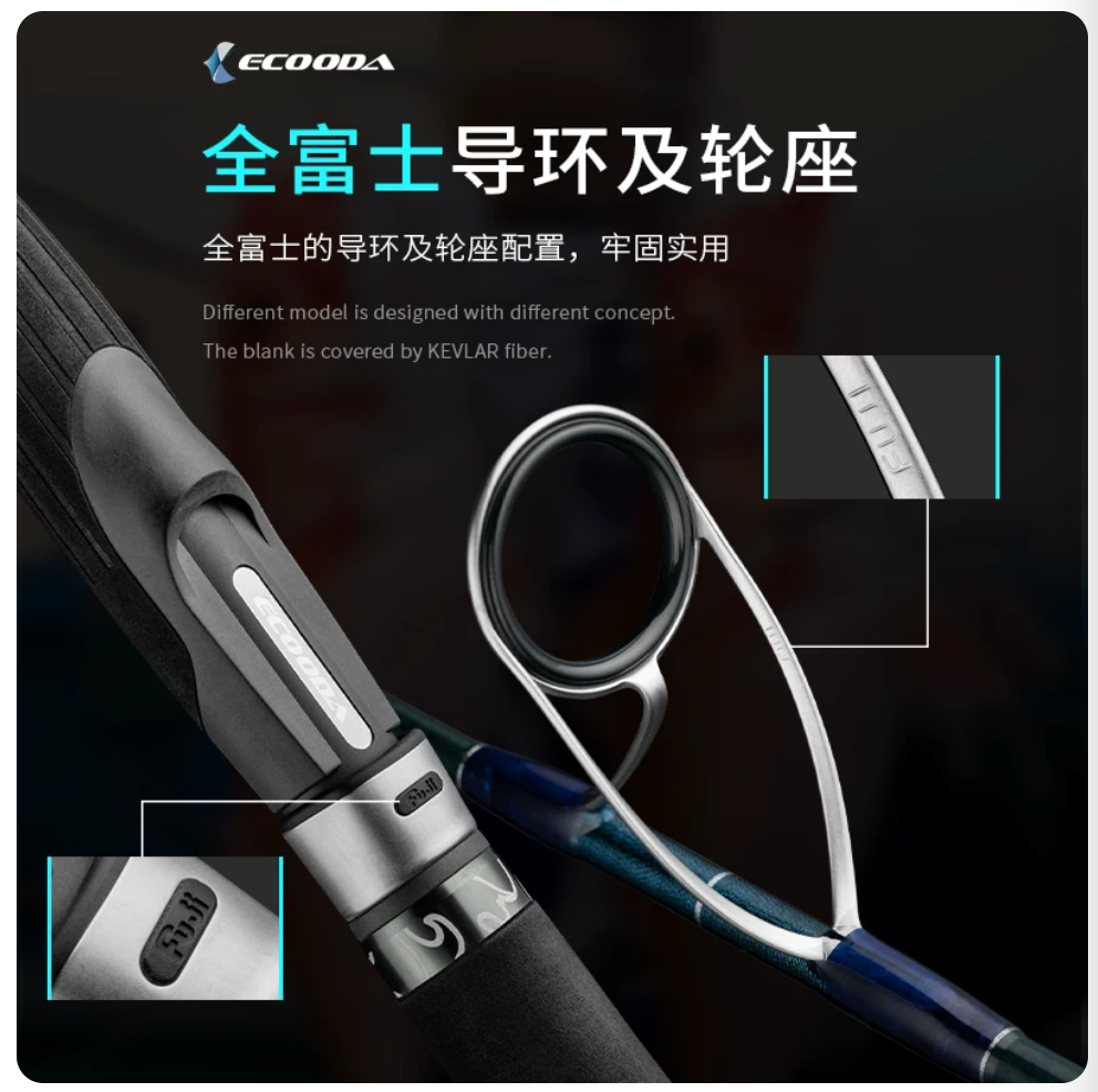 Ecooda Cyan Blue ECBJ Speed Jigging Rod