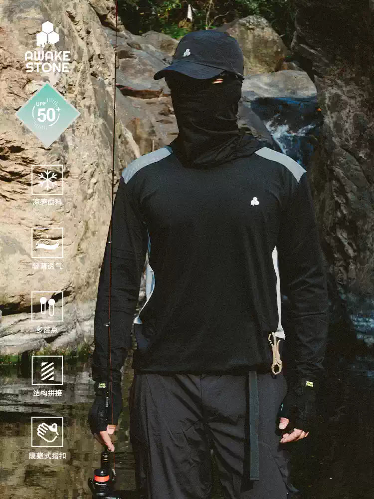 Awakestone Long Sleeve UPF 40+ Hooded Fishing Shirt