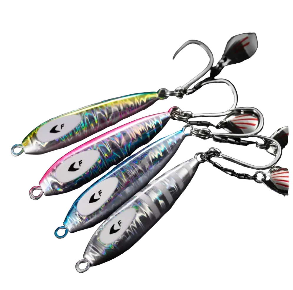 Ecooda Cyan Blue Frost Bullet Metal Lure with Hooks