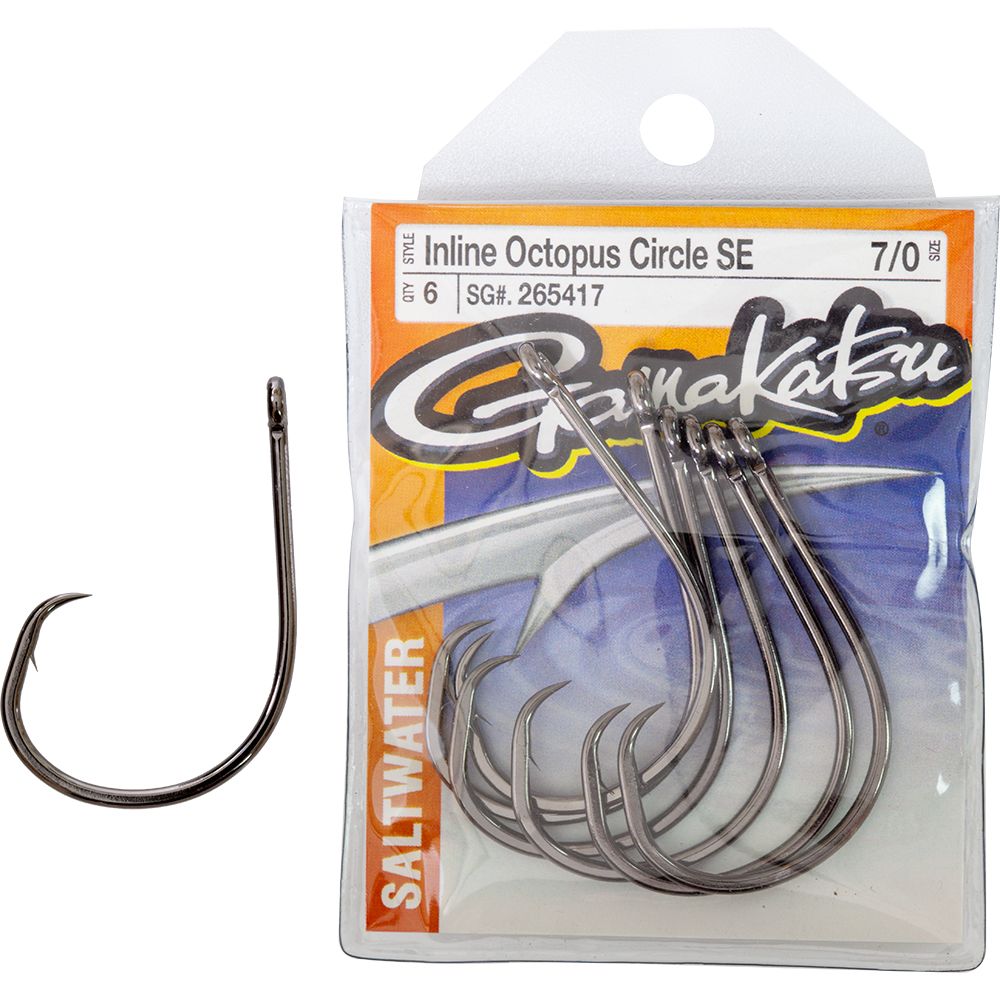 Gamakatsu Inline Octopus Circle hooks, sold at Wild Current Sydney
