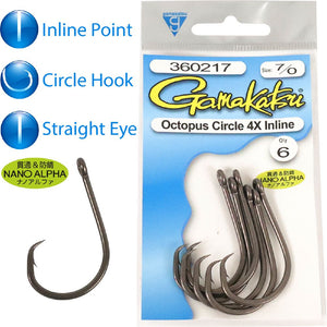 Gamakatsu Octopus Nano Alpha circle hooks, sold at Wild Current Sydney