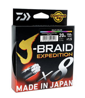 Daiwa J-Braid Expedition multicolor braided fishing line – spool product view