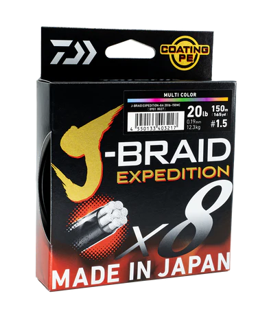 Daiwa J-Braid Expedition multicolor braided fishing line – spool product view