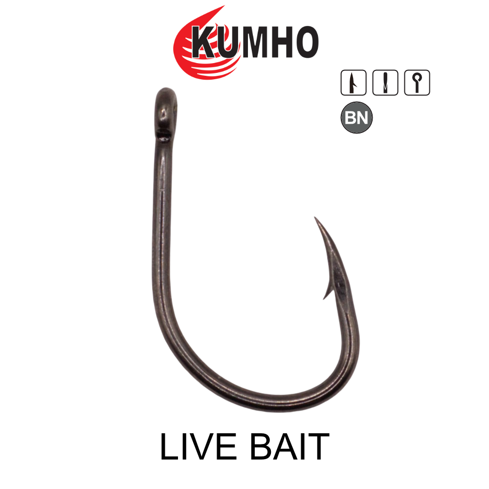Kumho Livebait Hook 3/0 black nickel pre-pack