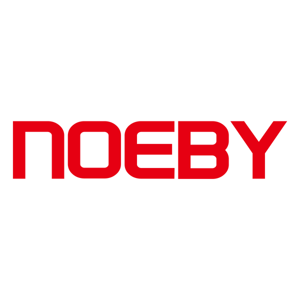 A red NOEBY brand logo
