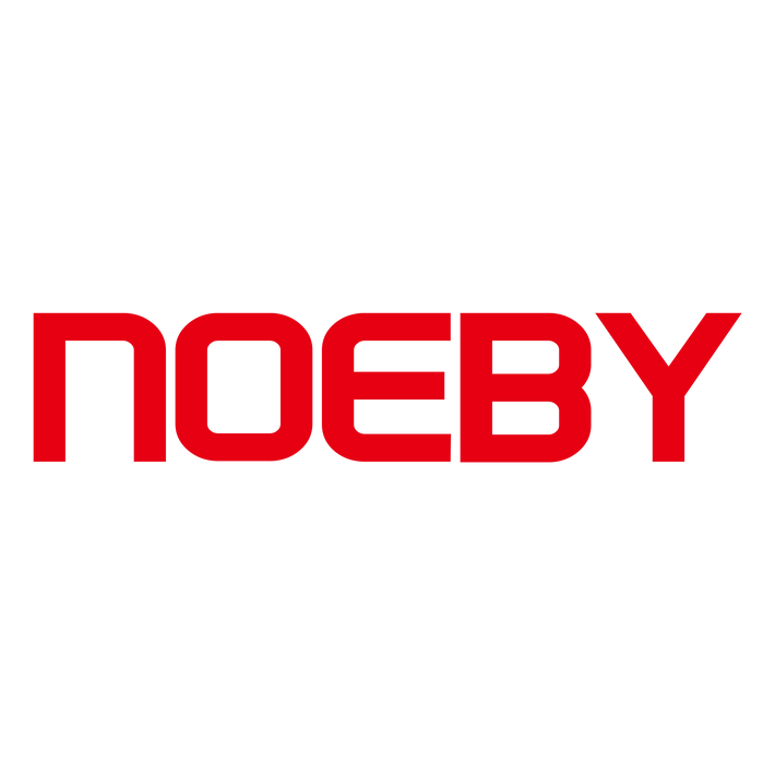 A red NOEBY brand logo