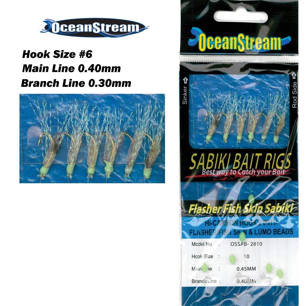 OceanStream Sabiki Bait Jig 628 #6 flasher rig for catching live bait