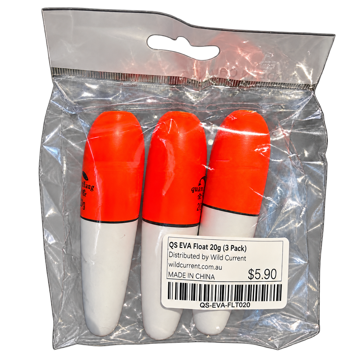 QS EVA 20g red and white floats, pack of three