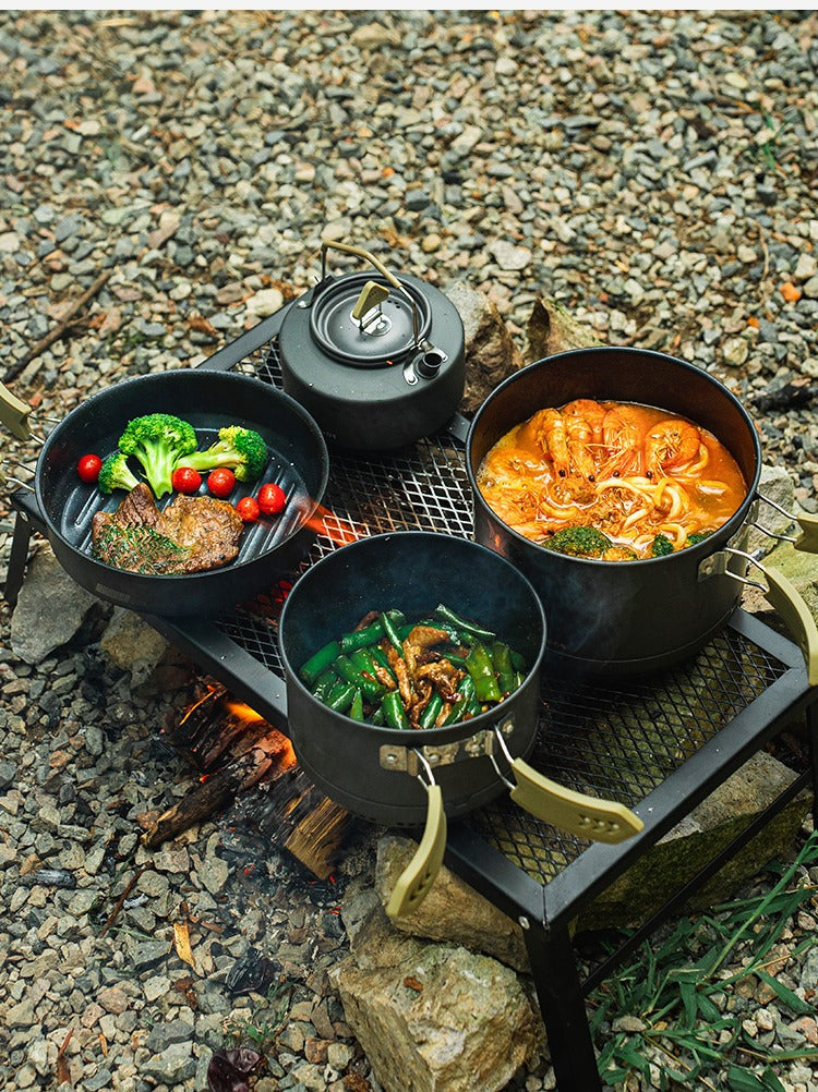 Alocs Lite Journey Xiangshan cookware set used for outdoor camp cooking