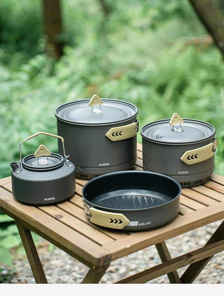 Alocs Lite Journey Xiangshan cookware set with 3.5L pot 2L pot kettle and frypan