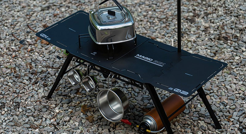Alocs MagicBox Folding Camp Stove Kit clean campsite setup photo