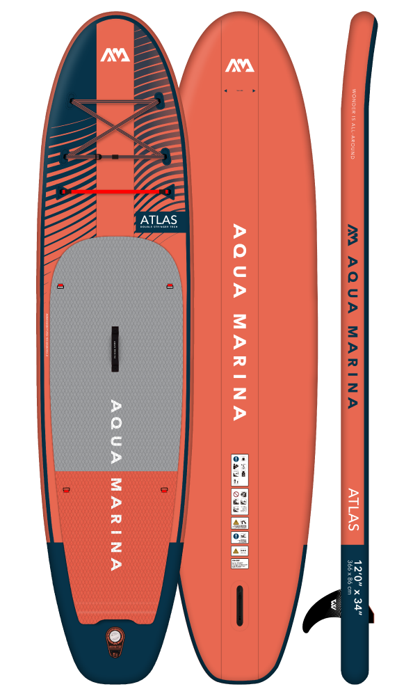 Aqua Marina Atlas 12'0 / 3.66m advanced all-around inflatable stand-up paddleboard studio shot