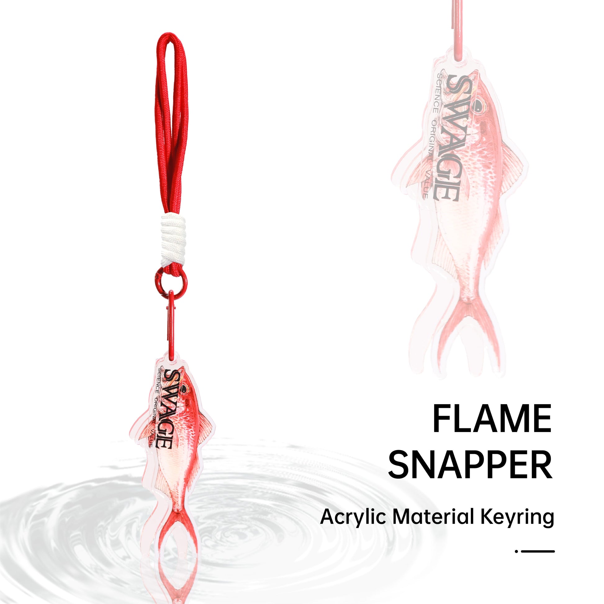 SWAGE FinTide Attack Key Ring Flame Snapper