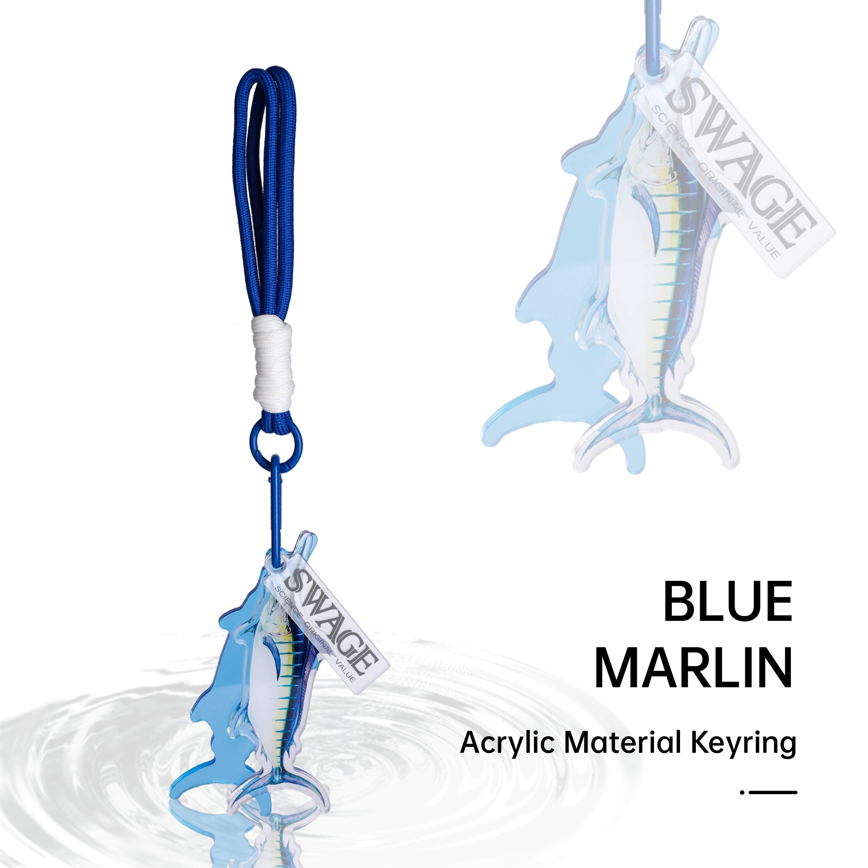 SWAGE FinTide Attack Key Ring Blue Marlin