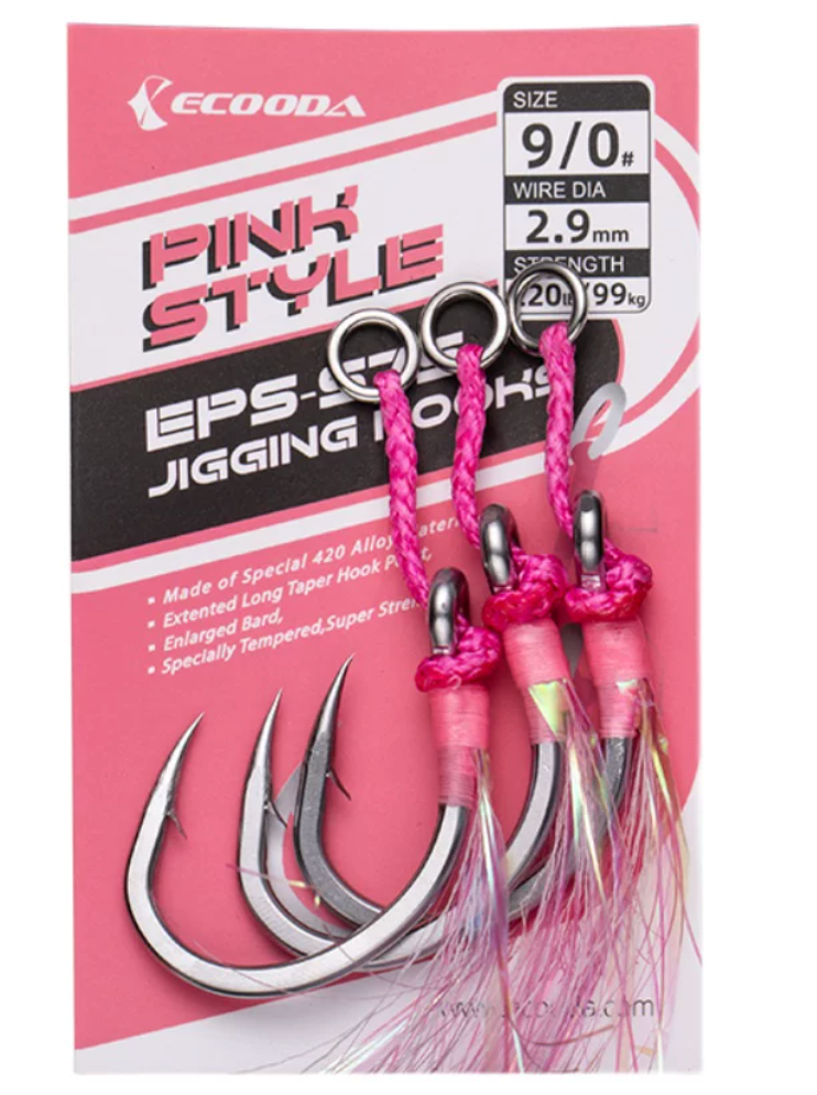 Ecooda Pink Style #11 double jigging hooks