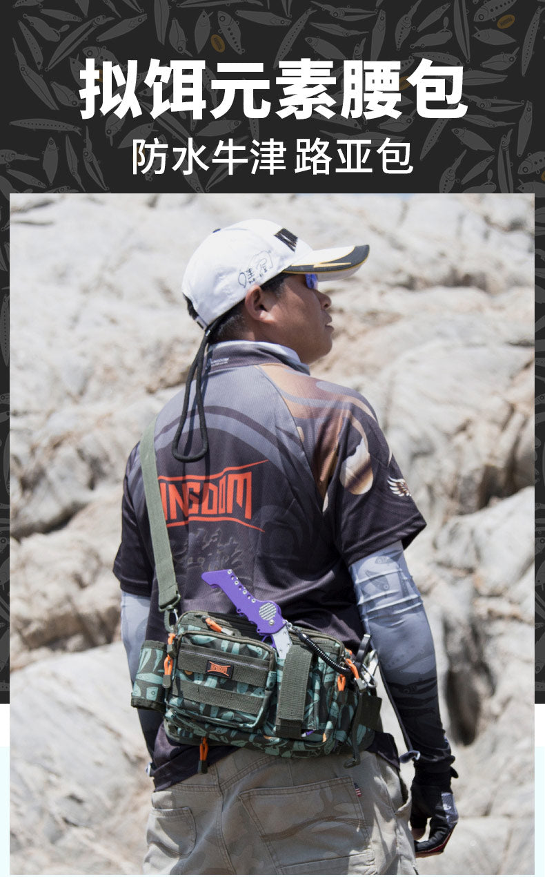 Lure Kingdom LYB-12 sling tackle bag worn while shore fishing
