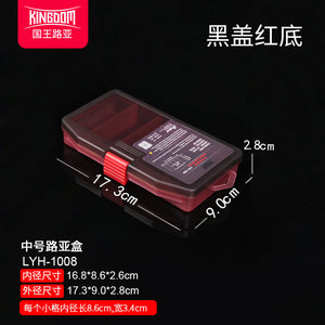 Lure Kingdom LYH-1008 black base red lid tackle box