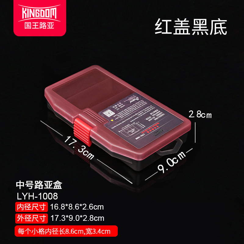 Lure Kingdom LYH-1008 red base black lid tackle box