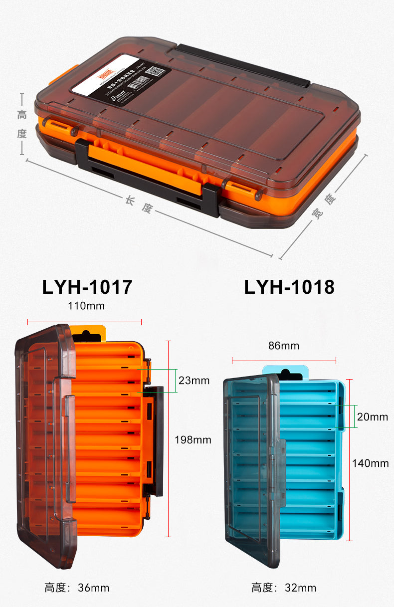 Lure Kingdom LYH-1017 tackle box drainage slots