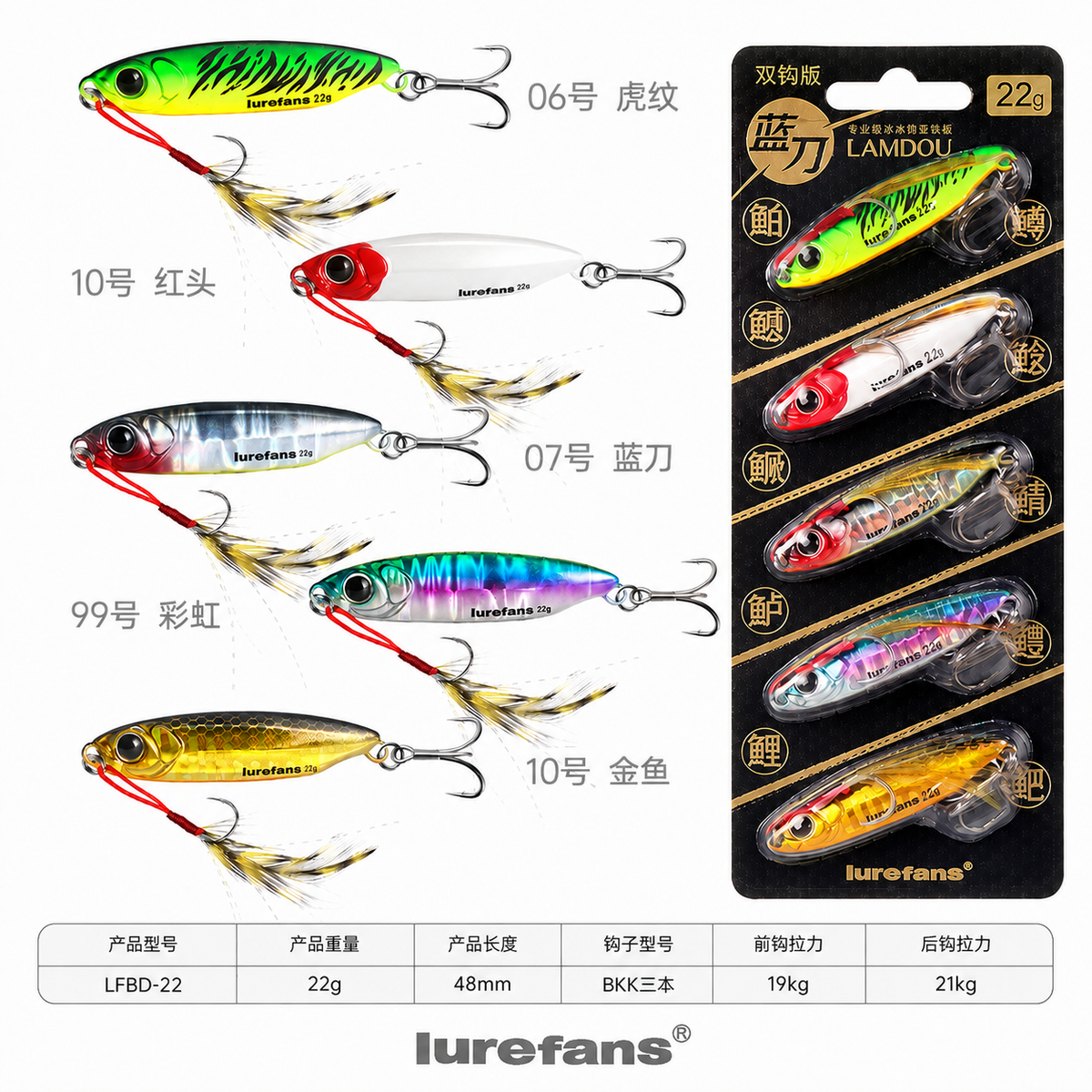 Lurefans Lamdou metal jig assorted colours