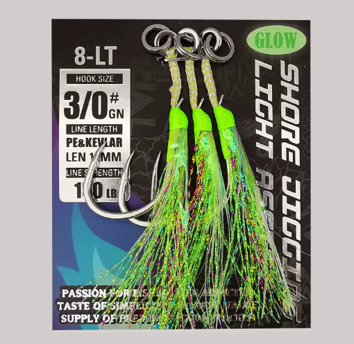 Lureholic Shore Light Jigging Assist Hook 3/0 green variant