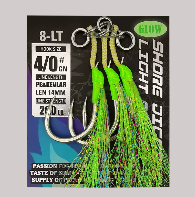 Lureholic Shore Light Jigging Assist Hook 4/0 green variant