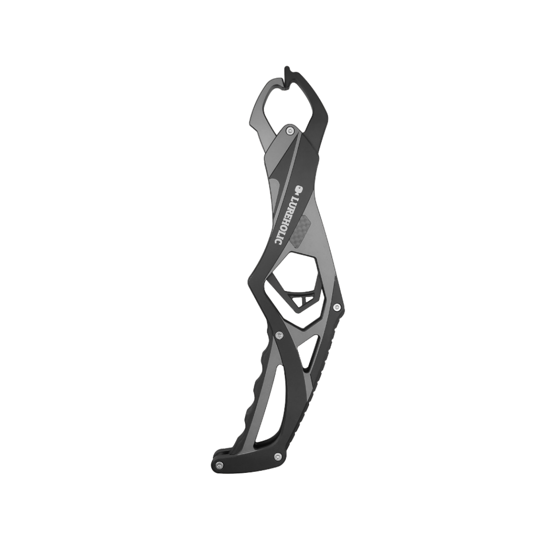 Lureholic 9.8 inch aluminium fishing gripper in silver black