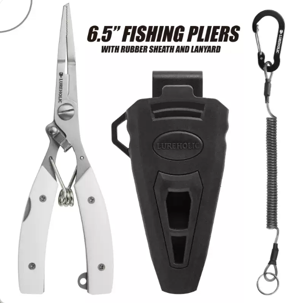 Lureholic 6.5 inch SS fishing pliers white variant