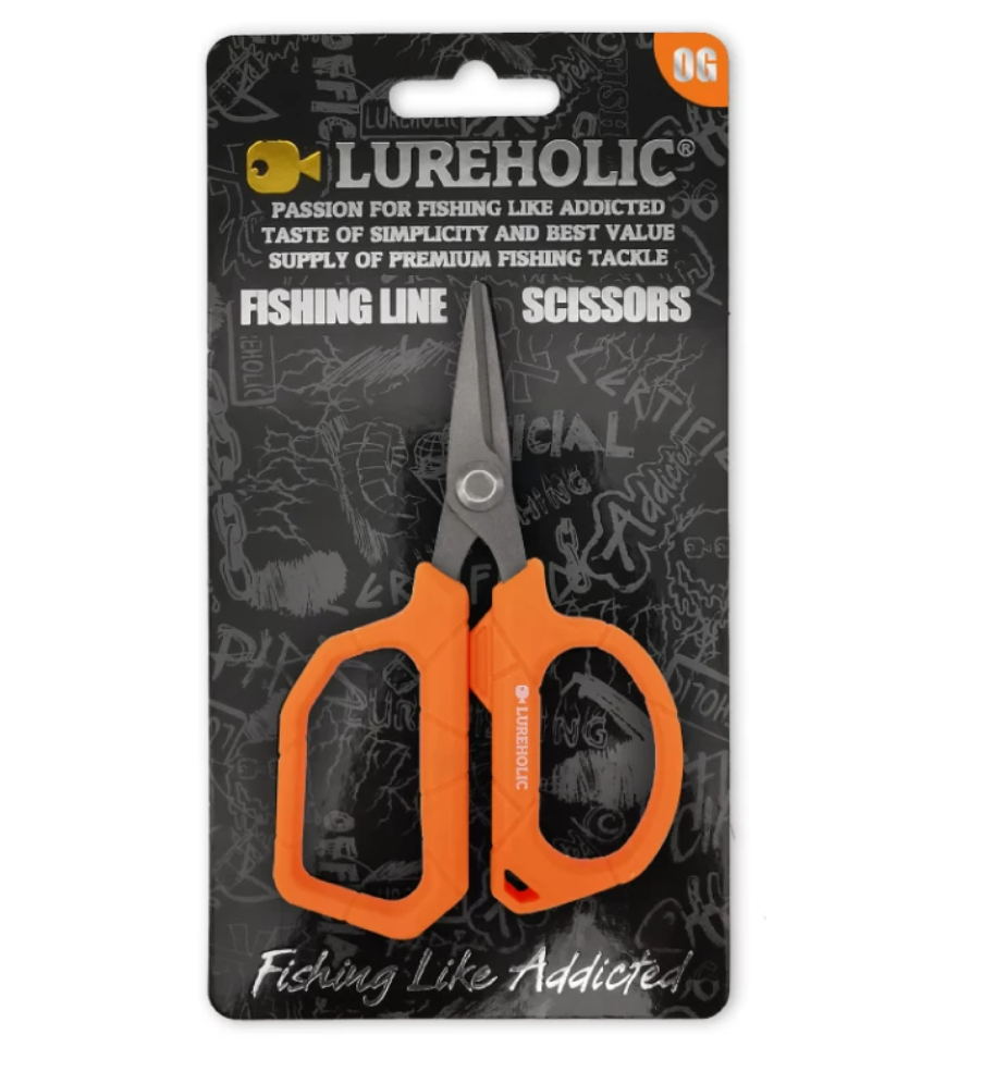 Lureholic soft handle fishing line scissors orange variant
