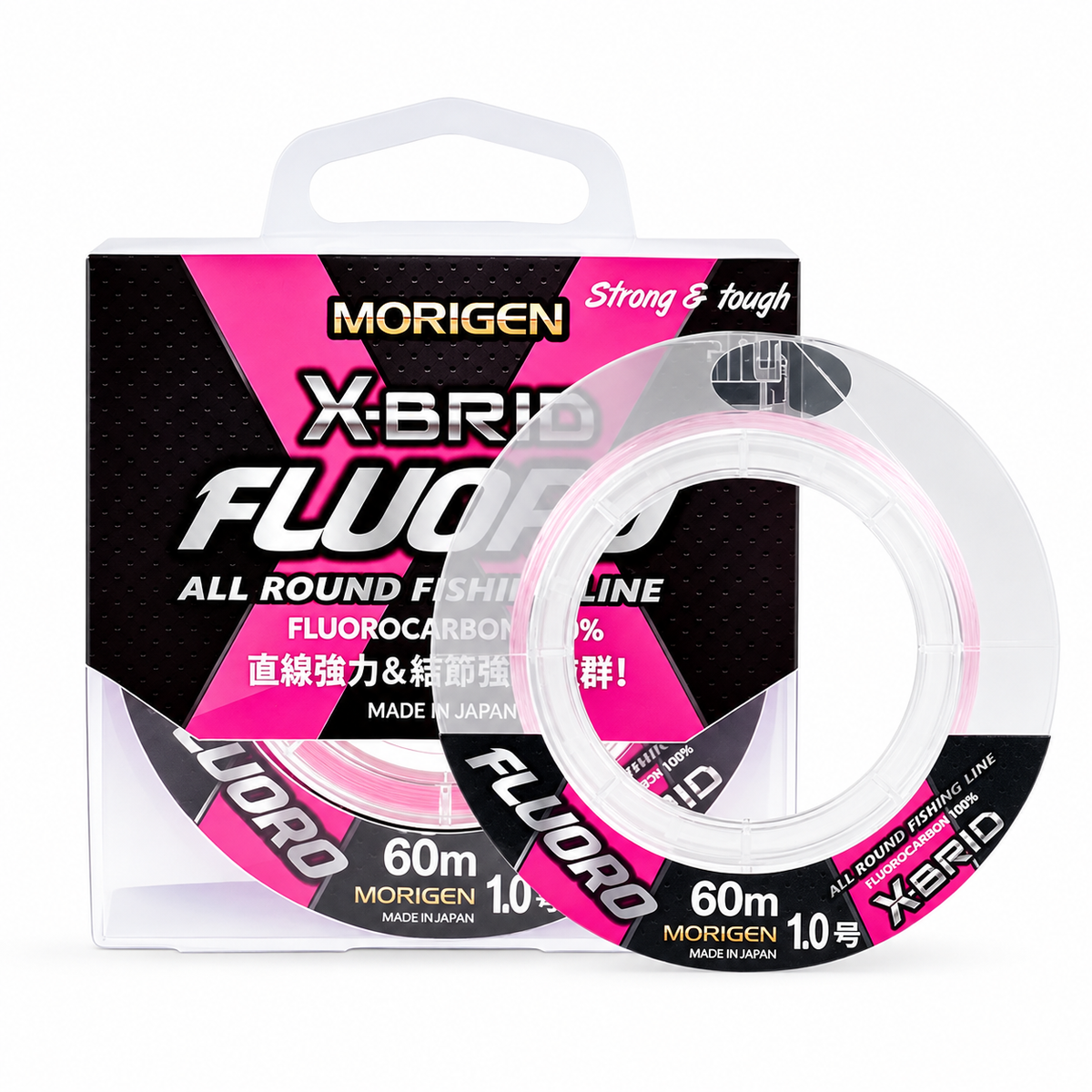 Morigen X-BRID Fluoro 60m pink fluorocarbon line