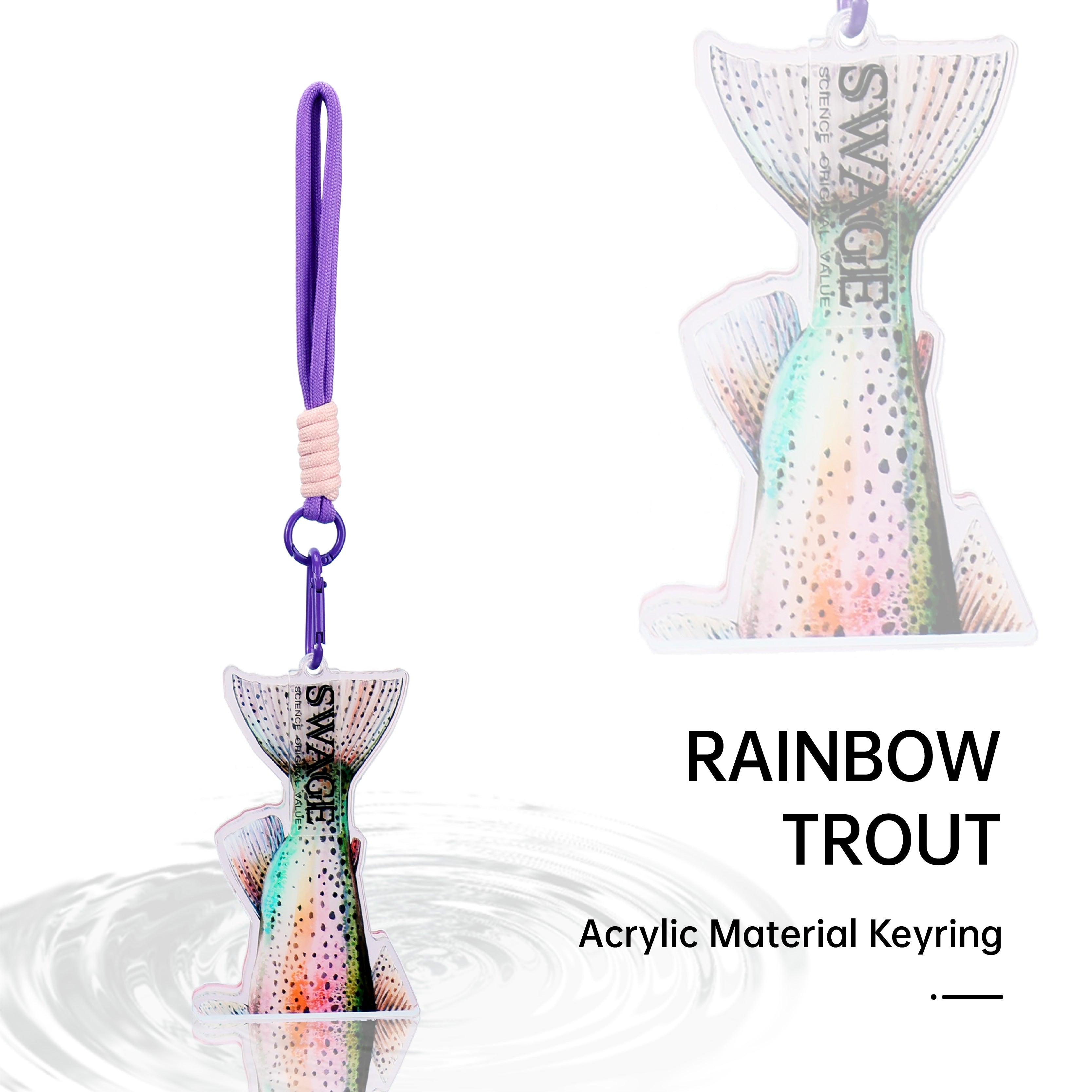 SWAGE FinTide Tail Key Ring Rainbow Trout