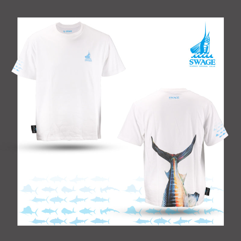SWAGE Marlin Tail Tee white front and back