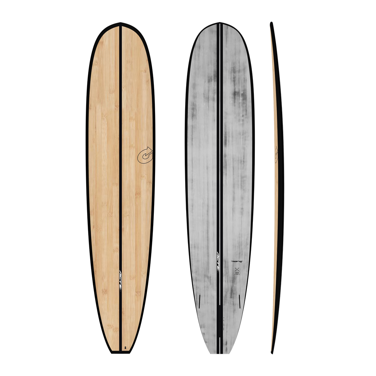 Torq ACT 9'1 The Don NR surfboard in Black Rails and Clear Bamboo