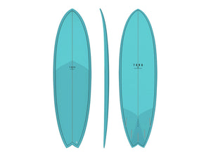 Torq TET 5'11 Mod Fish surfboard in Deep Turquoise