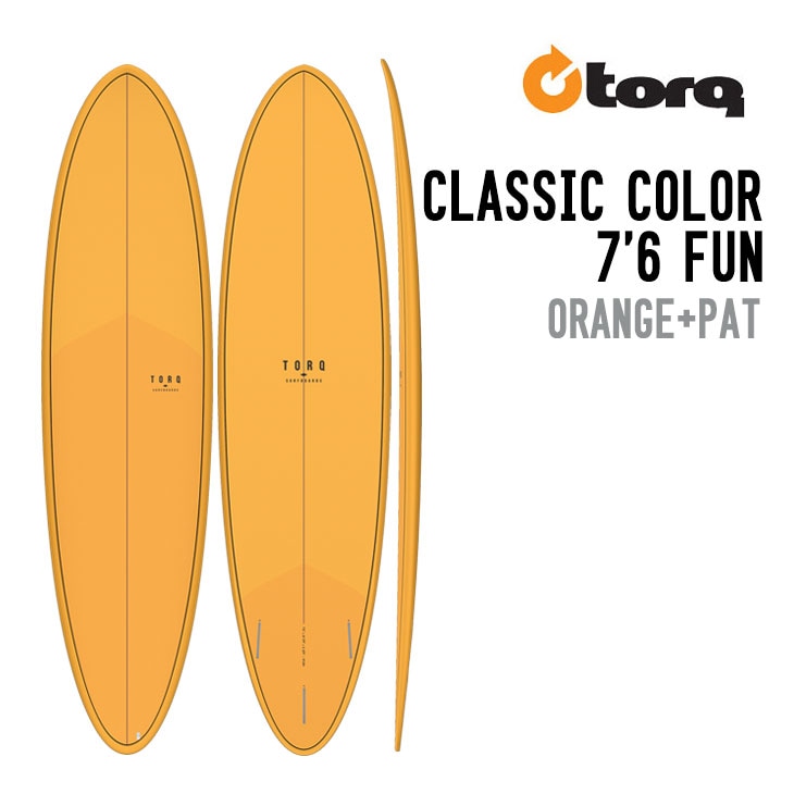 Torq TET 7'6 Mod Fun surfboard in Orange Pattern