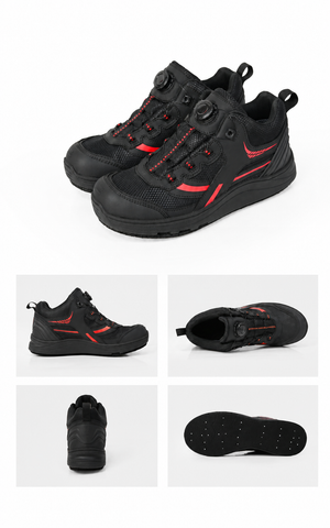Wefox WDX-1025 Waterproof ISO Rock Fishing Shoes in Black Red, clean SKU colour photo